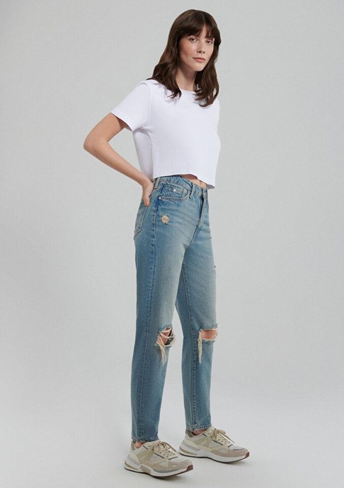 MAVİ KADIN STAR Mid Ripped 90's 101077-85157