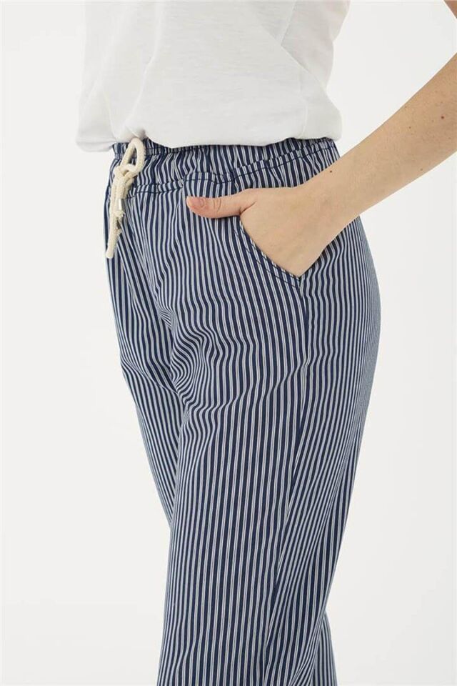 FASHION FRIENDS KADIN ÇİZGİLİ PANTOLON 24Y0344K1