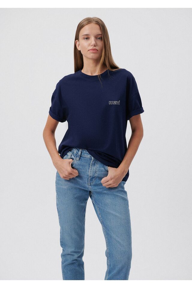 MAVİ KADIN KISA KOLLU PENYE Derin Mavi 1611309-70491