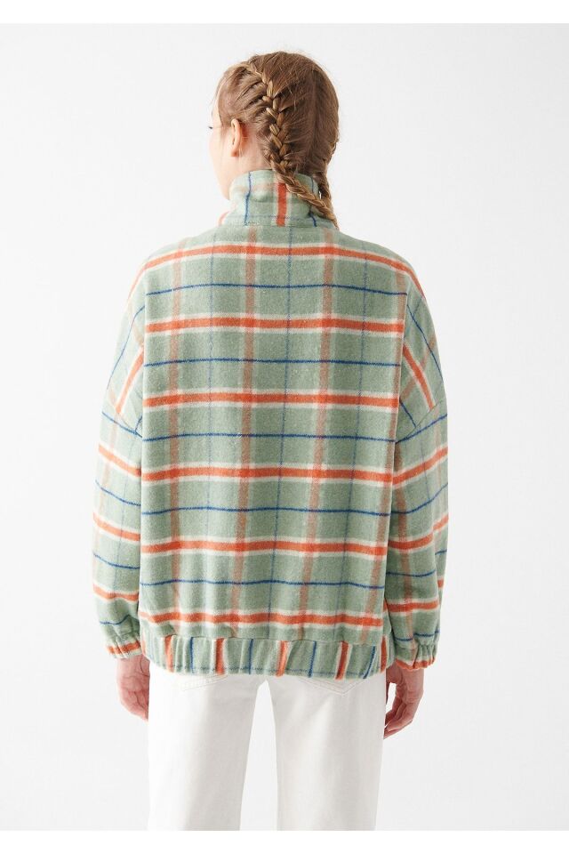 MAVİ KADIN KARELİ BLUZ Mint Yeşil Kareli 1210297-83177