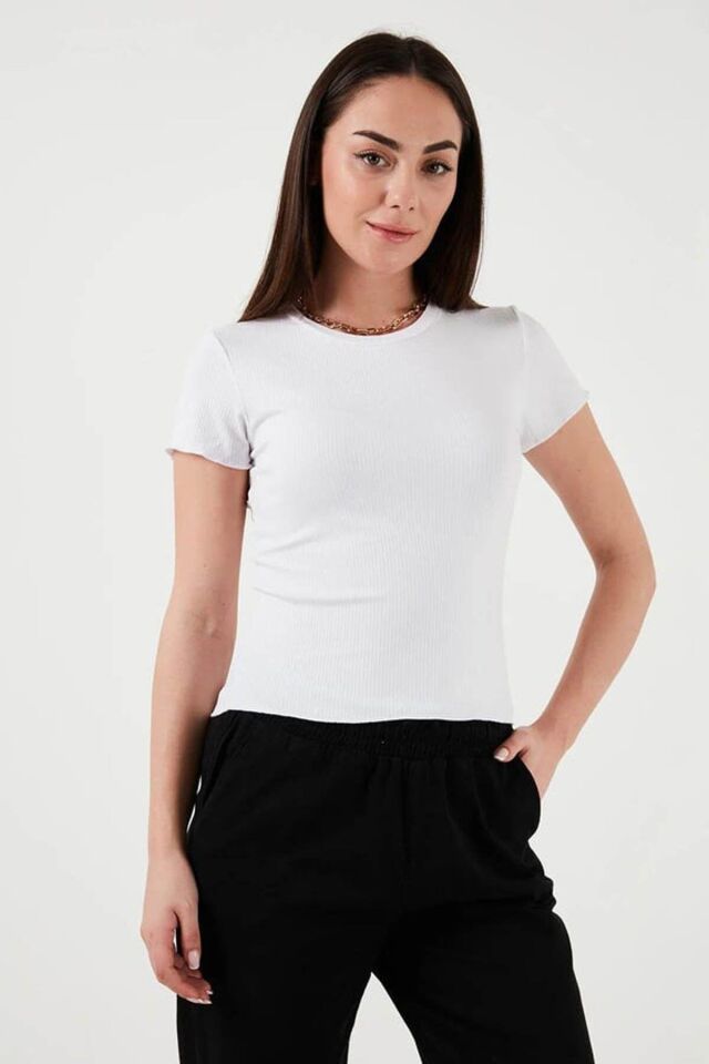 FASHION FRIENDS KADIN KISA KOLLU T-SHİRT 25Y0444K1