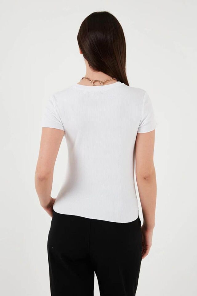 FASHION FRIENDS KADIN KISA KOLLU T-SHİRT 25Y0444K1