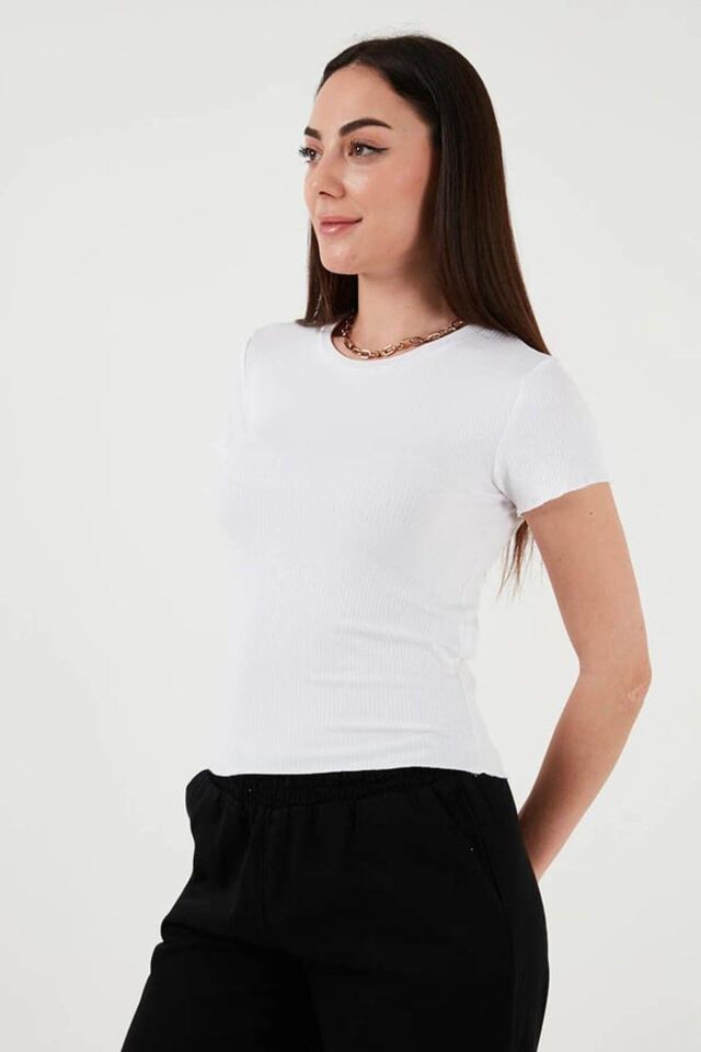 FASHION FRIENDS KADIN KISA KOLLU T-SHİRT 25Y0444K1