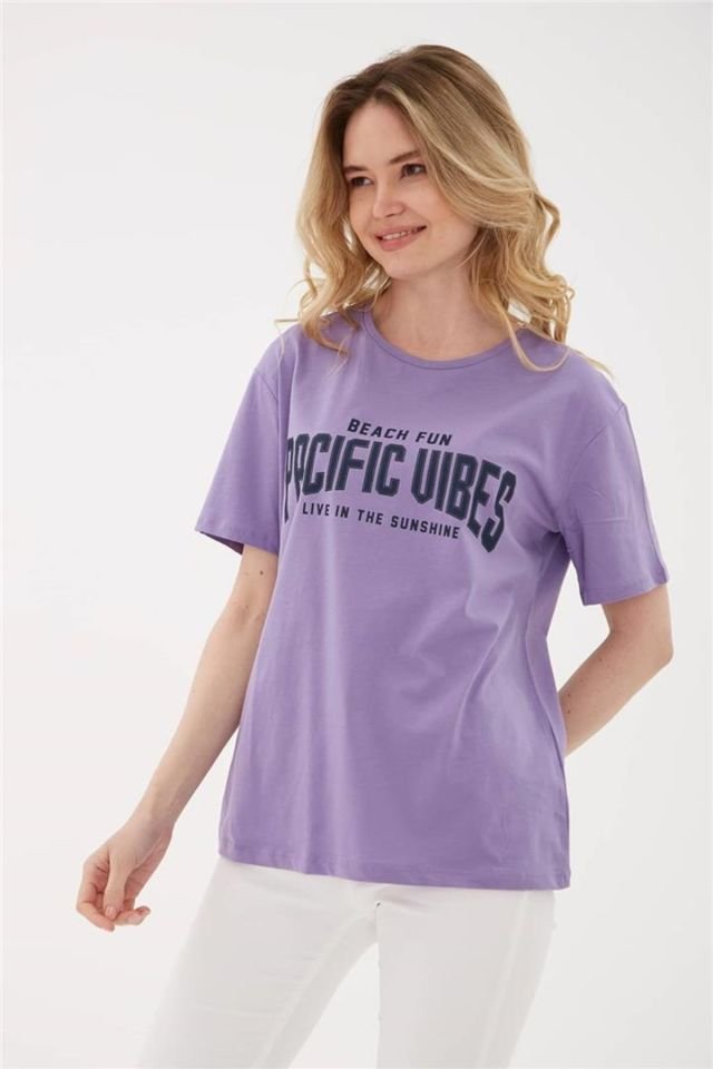 FASHION FRIENDS KADIN BASKILI T-SHİRT 23Y-TST0463K1