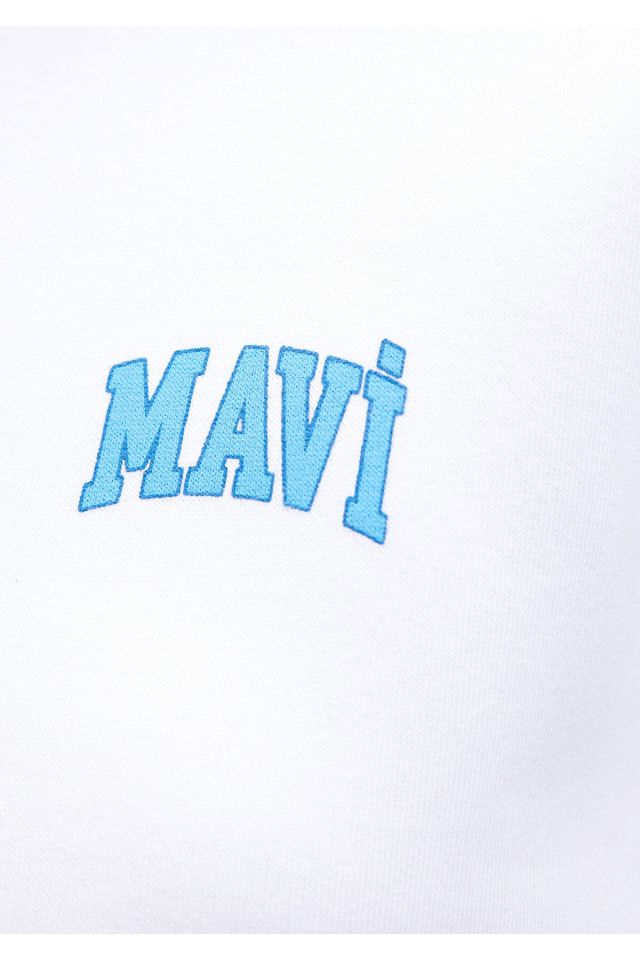 MAVİ KADIN LOGO KISA SWEATSHIRT Beyaz 1611601-620