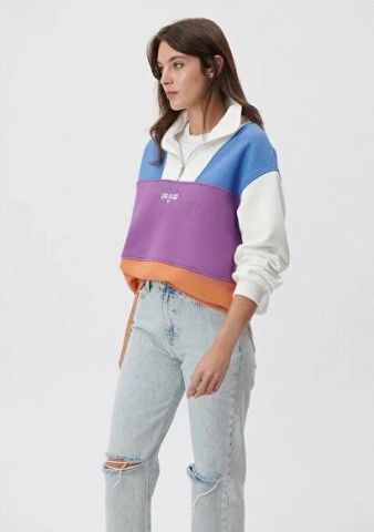 MAVİ KADIN YARIM FERMUARLI SWEATSHIRT Antique White 1S10011-85908