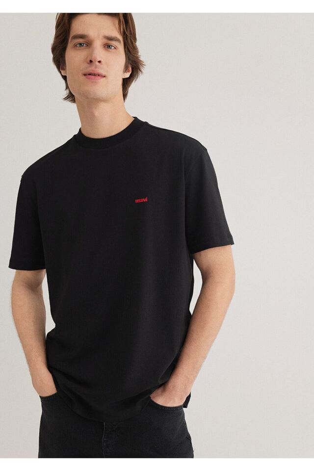 MAVİ ERKEK MAVİ BASKILI TİŞÖRT SİYAH 0612216-900