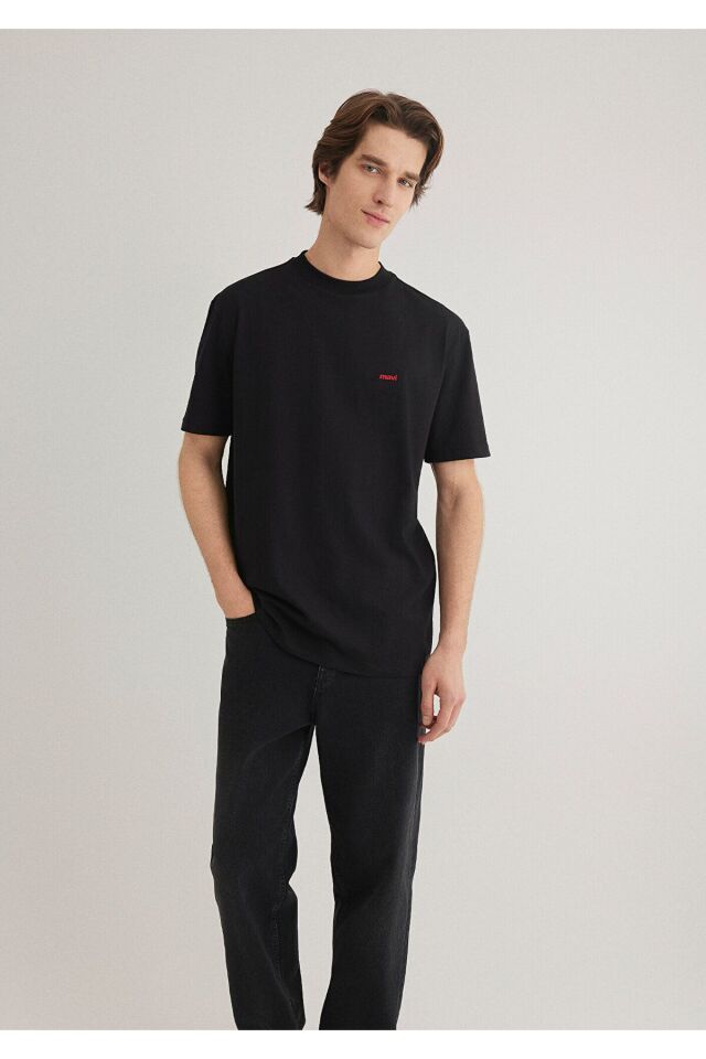 MAVİ ERKEK MAVİ BASKILI TİŞÖRT SİYAH 0612216-900