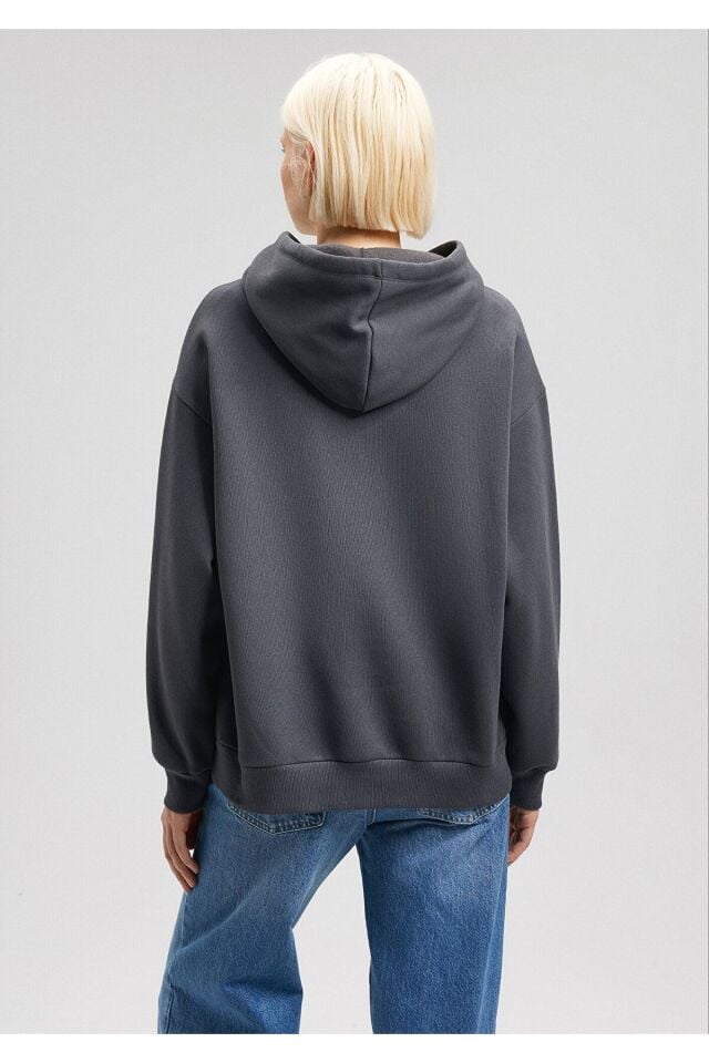 MAVİ KADIN MAVİ LOGO KAPÜŞONLU SWEATSHIRT Antrasit 1600361-80106