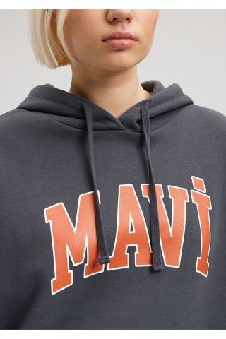 MAVİ KADIN MAVİ LOGO KAPÜŞONLU SWEATSHIRT Antrasit 1600361-80106