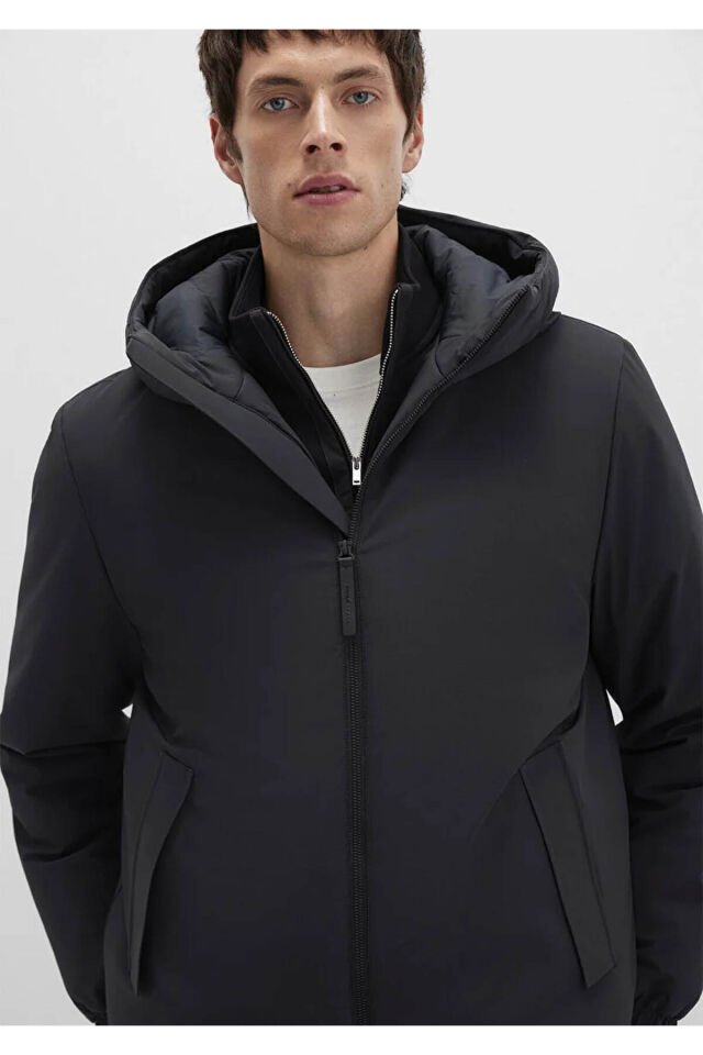 MAVİ ERKEK KAPÜŞONLU CEKET Jet Siyah 0110617-71379