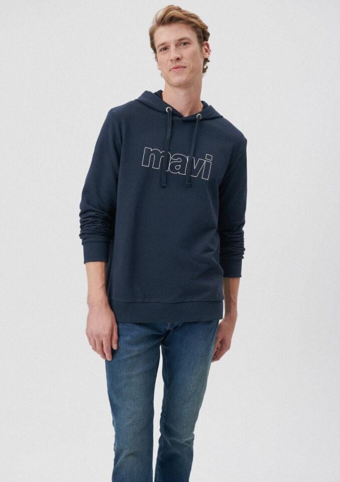 MAVİ ERKEK LOGO KAPÜŞONLU SWEATSHIRT  Gece Lacivert 065606-28417
