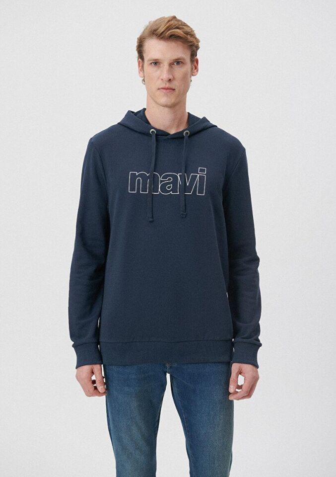 MAVİ ERKEK LOGO KAPÜŞONLU SWEATSHIRT  Gece Lacivert 065606-28417