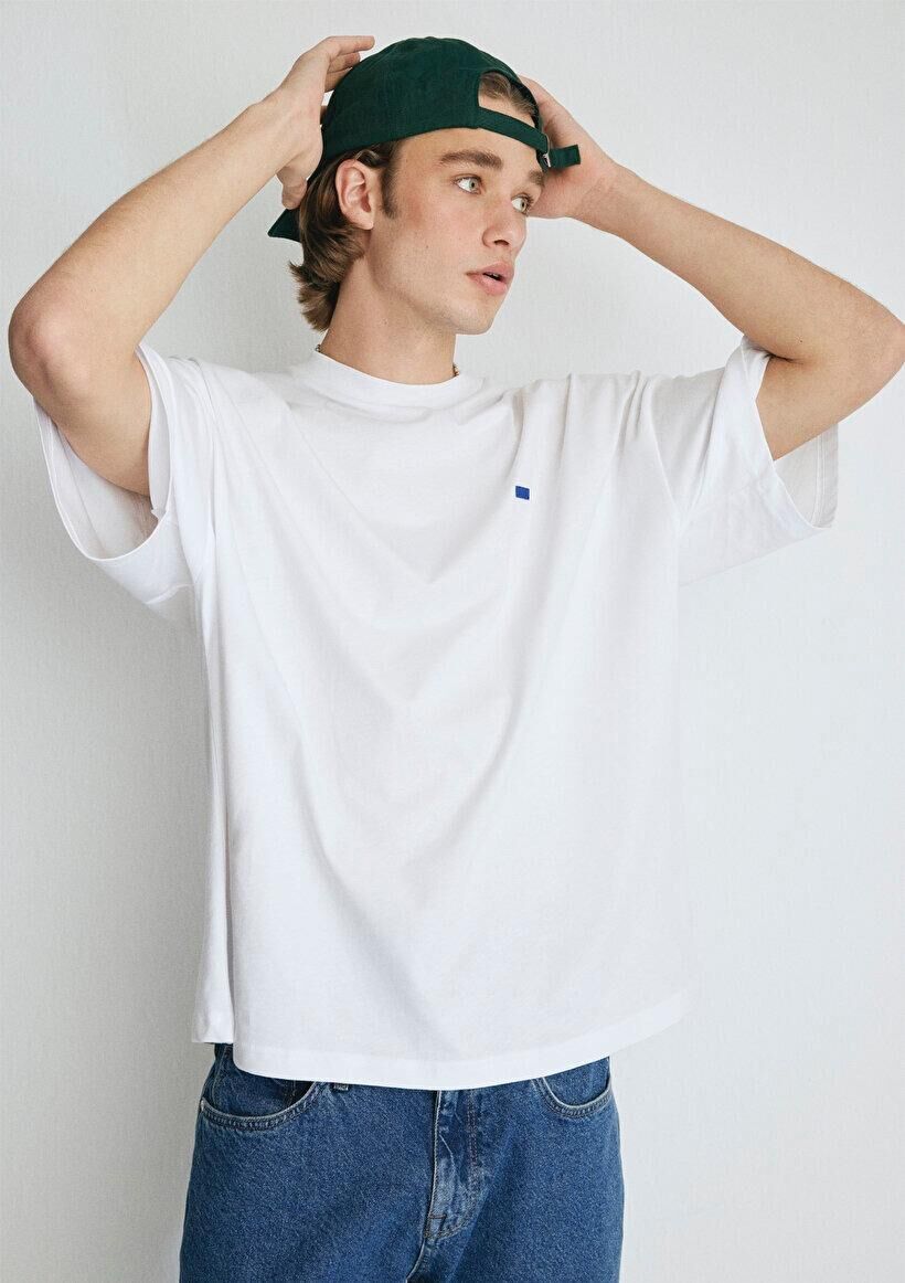 MAVİ ERKEK BİSİKLET YAKA TİŞÖRT Beyaz 0611931-620