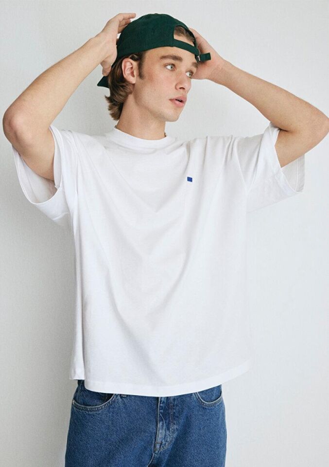 MAVİ ERKEK BİSİKLET YAKA TİŞÖRT Beyaz 0611931-620