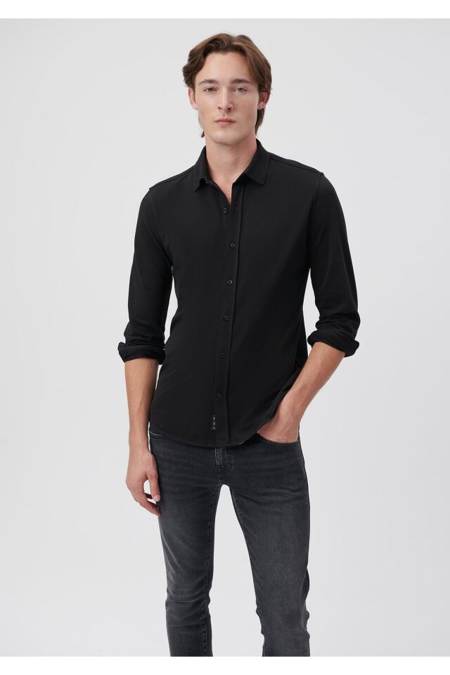 MAVİ ERKEK UZUN KOL GÖMLEK Siyah 0210329-900