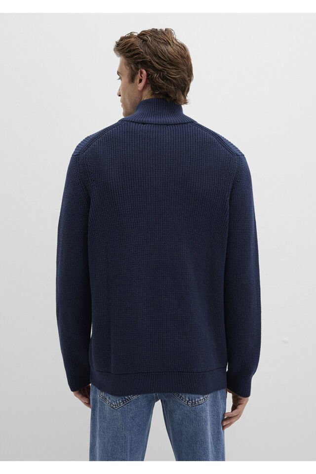 MAVİ ERKEK YARIM FERMUARLI KAZAK Koyu Lacivert 0710268-82318