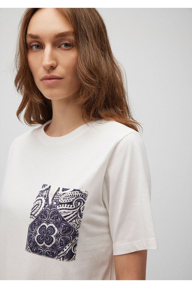 MAVİ KADIN BİSİKLET YAKA TİŞÖRT Kırık Beyaz 1612685-70057