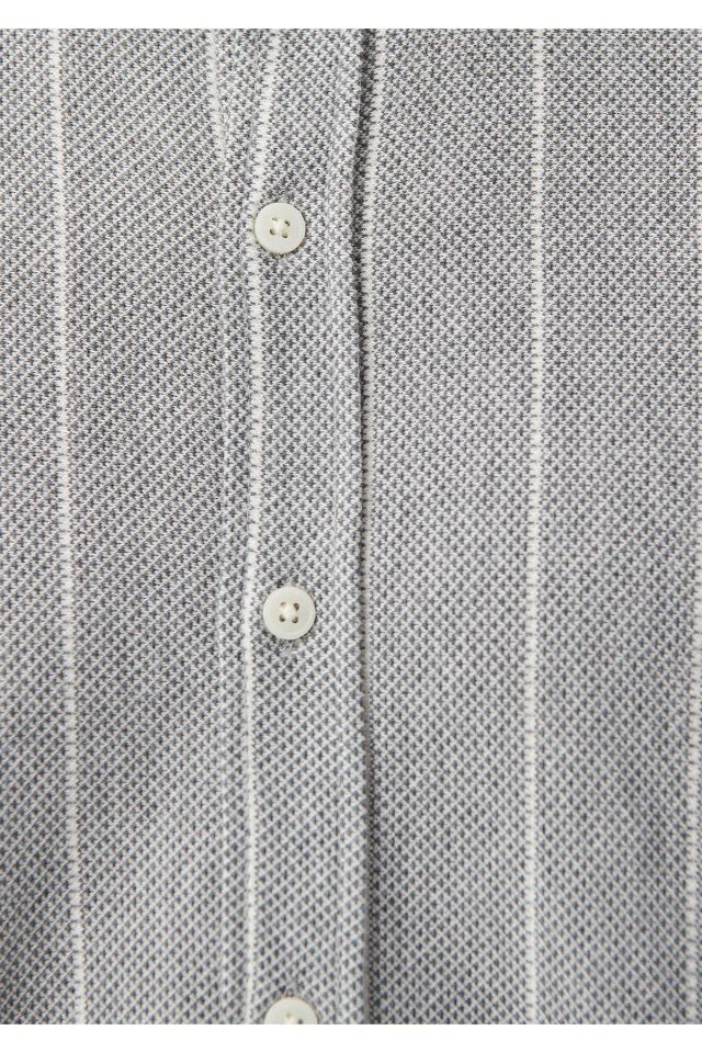 MAVİ ERKEK UZUN KOL GÖMLEK Açık Gri Melanj 0210704-80196