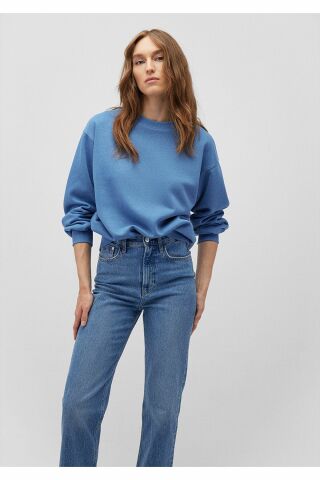 MAVİ KADIN BİSİKLET YAKA SWEATSHIRT Parlak Mavi 1610198-70885
