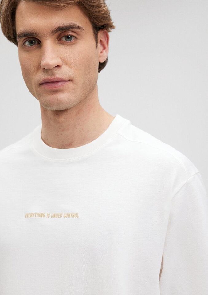 MAVİ ERKEK BASKILI TİŞÖRT Kırık Beyaz 0612026-70057