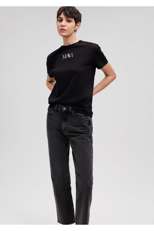 MAVİ KADIN MAVI LOGO TSHIRT Siyah 1611594-900