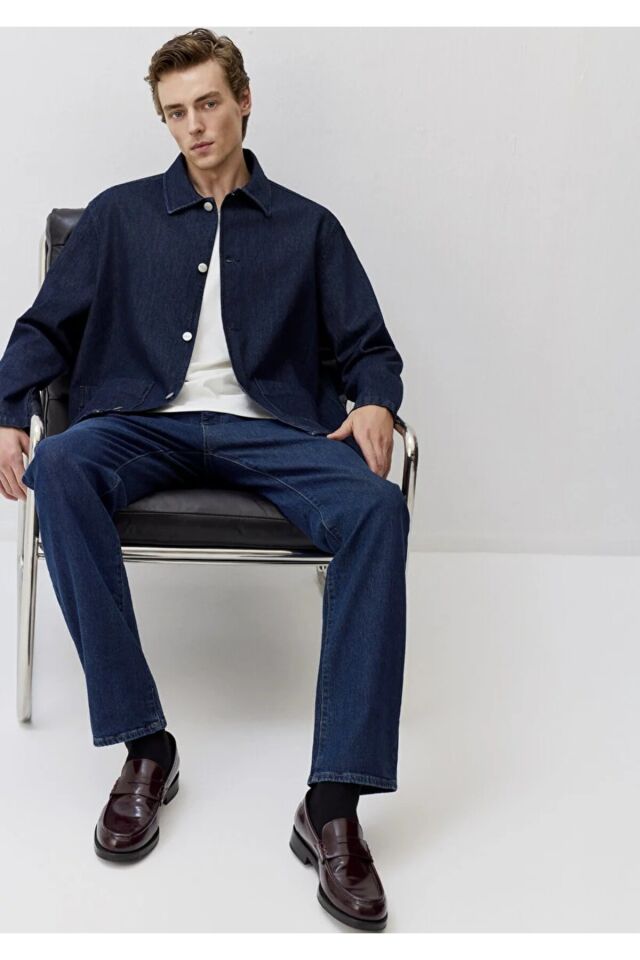 MAVİ ERKEK ÇİFT CEP GÖMLEK DARK INDIGO 0211651-85481