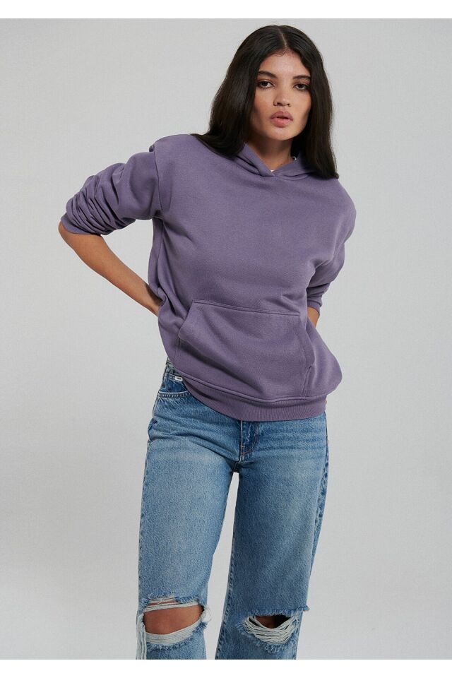 MAVİ KADIN KAPİŞONLU SWEATSHIRT Cadet 167299-70608
