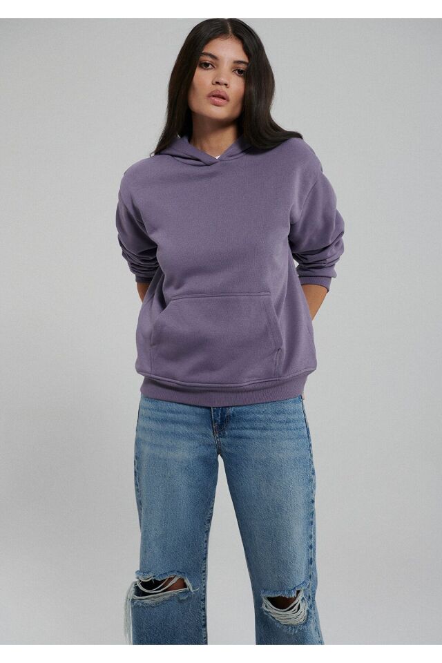 MAVİ KADIN KAPİŞONLU SWEATSHIRT Cadet 167299-70608