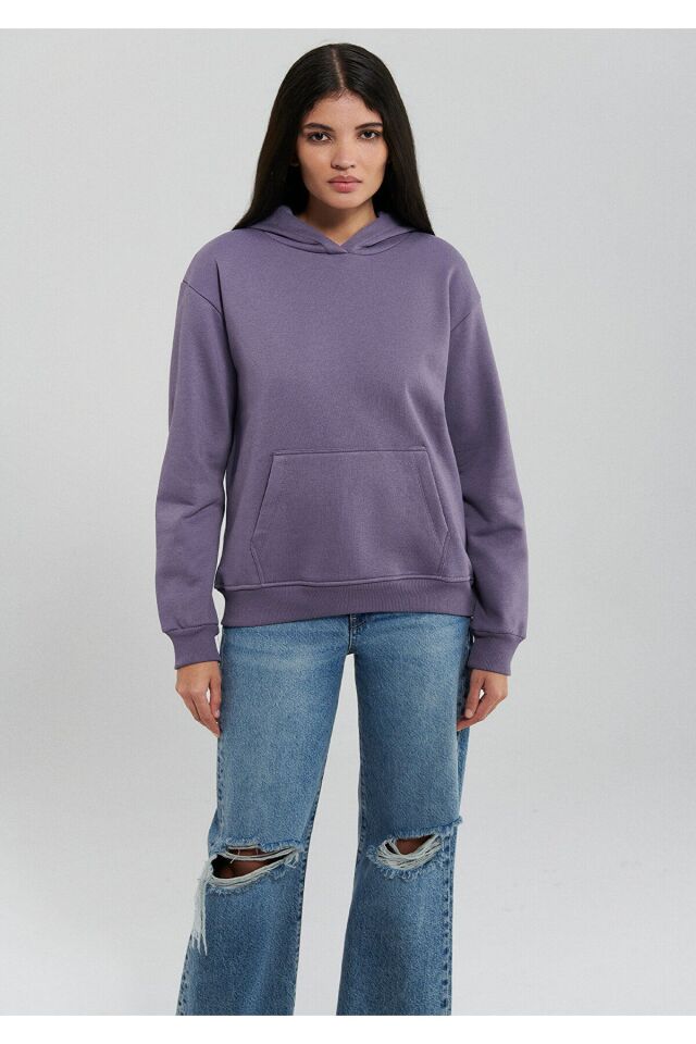 MAVİ KADIN KAPİŞONLU SWEATSHIRT Cadet 167299-70608