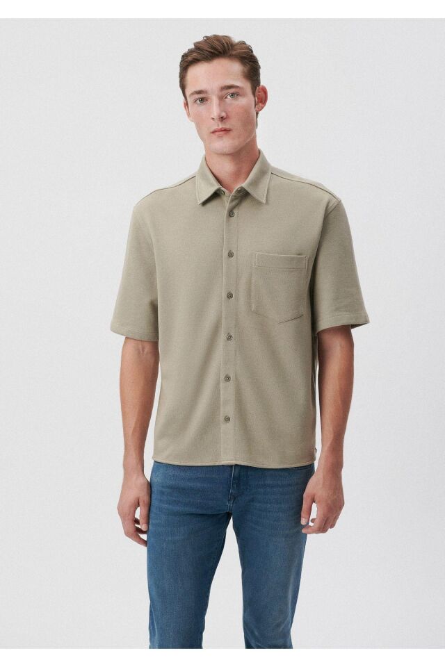 MAVİ ERKEK KISA KOL GÖMLEK Elephant Skin 0210716-70352