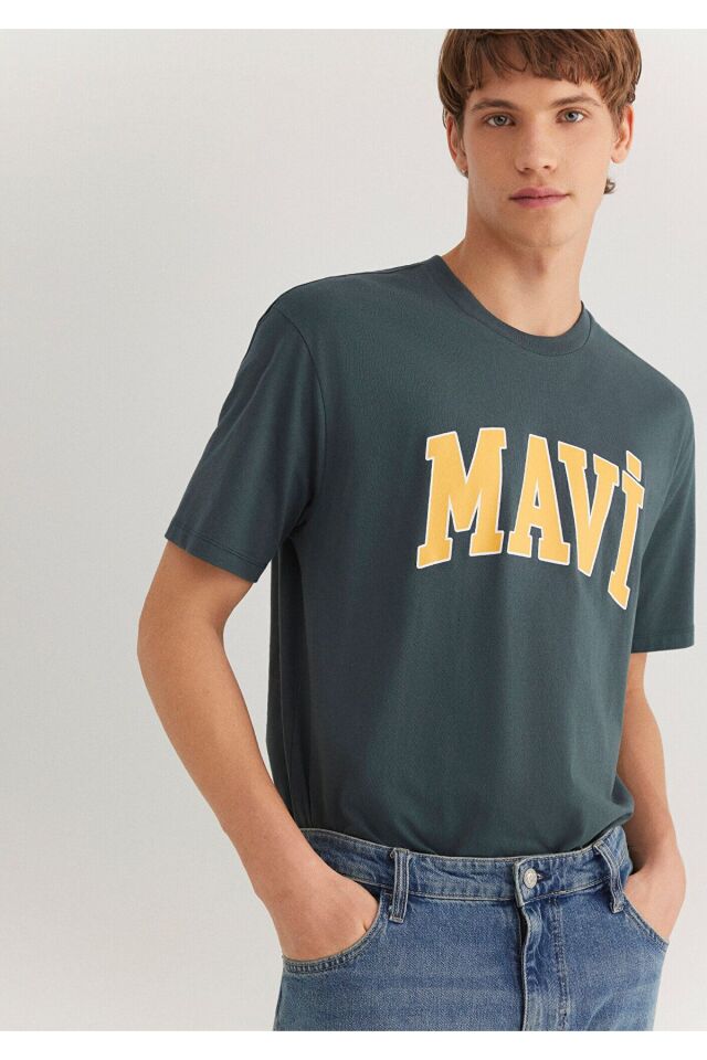 MAVİ ERKEK MAVİ LOGO TİŞÖRT Yosun Yeşili 0611711-71598