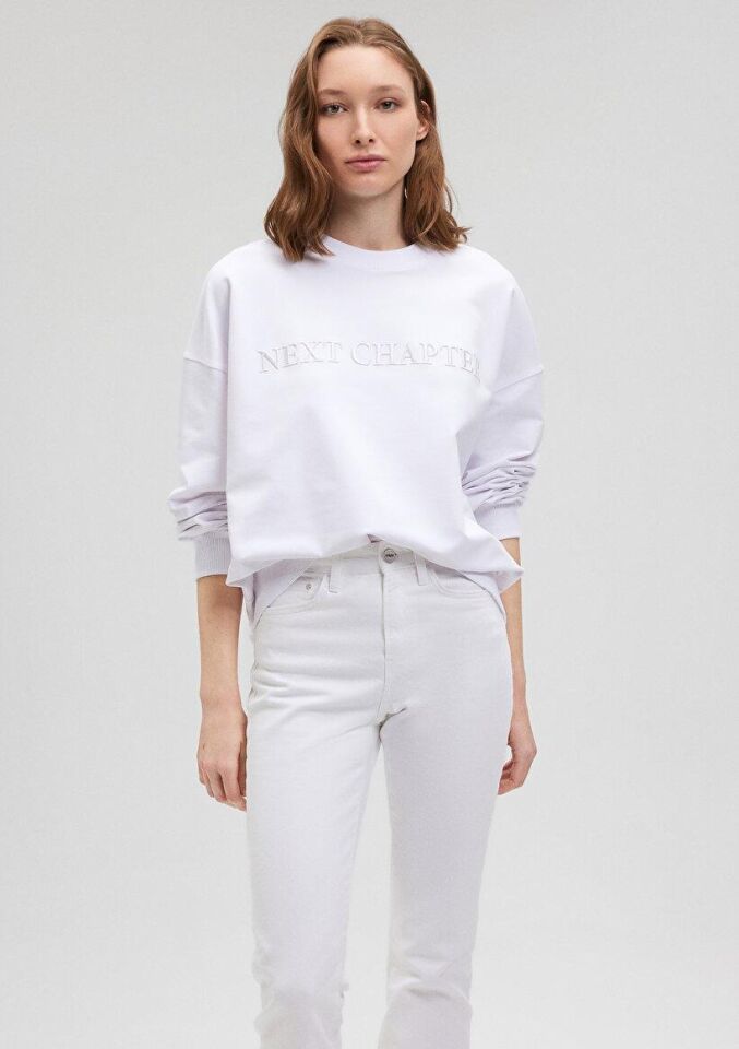 MAVİ KADIN BİSİKLET YAKA SWEATSHIRT Beyaz 1S10121-620