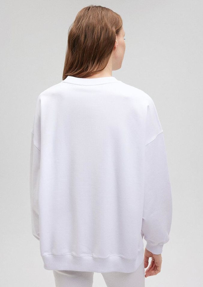 MAVİ KADIN BİSİKLET YAKA SWEATSHIRT Beyaz 1S10121-620