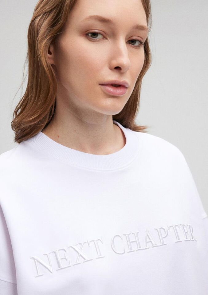 MAVİ KADIN BİSİKLET YAKA SWEATSHIRT Beyaz 1S10121-620