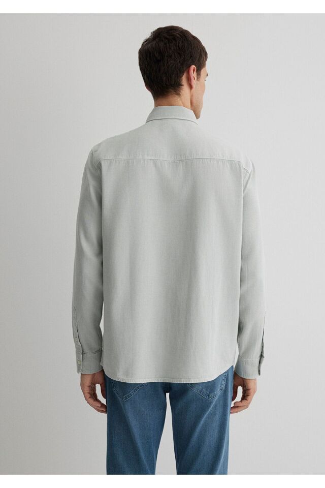 MAVİ ERKEK UZUN KOL GÖMLEK Sis Yeşil 0211482-70148