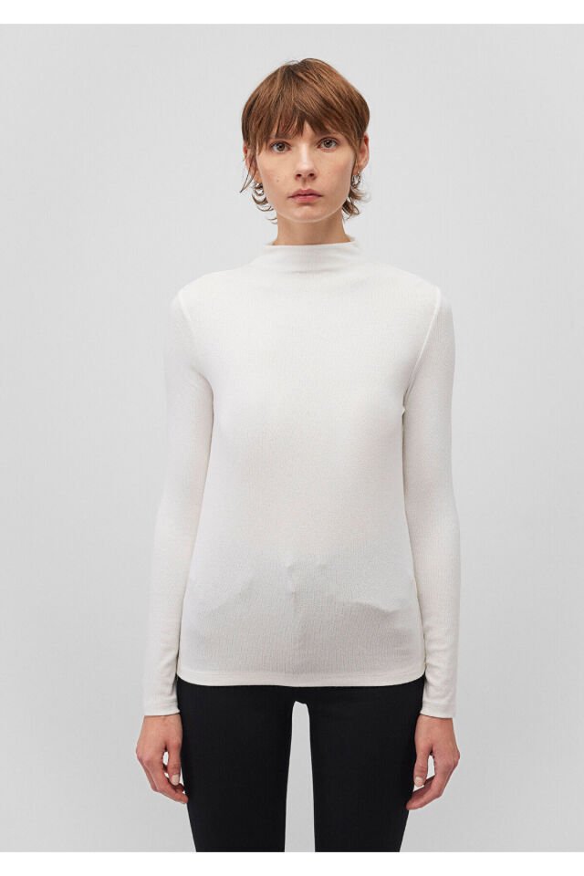 MAVİ KADIN DİK YAKA PENYE Kırık Beyaz 1612787-70057