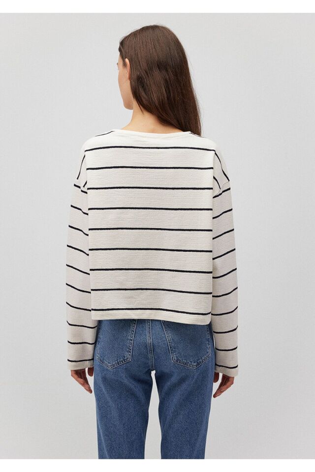 MAVİ KADIN UZUN KOLLU PENYE Derin Mavi Çizgili 1612614-84634