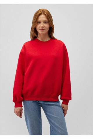 MAVİ KADIN BİSİKLET YAKA SWEATSHIRT Parlak Kırmızı 1610198-80791