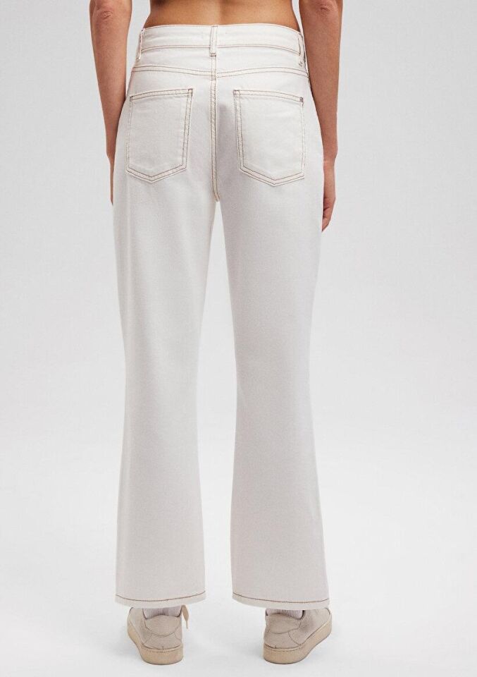 MAVİ KADIN DOKUMA PANTOLON Kırık Beyaz 1010637-70057