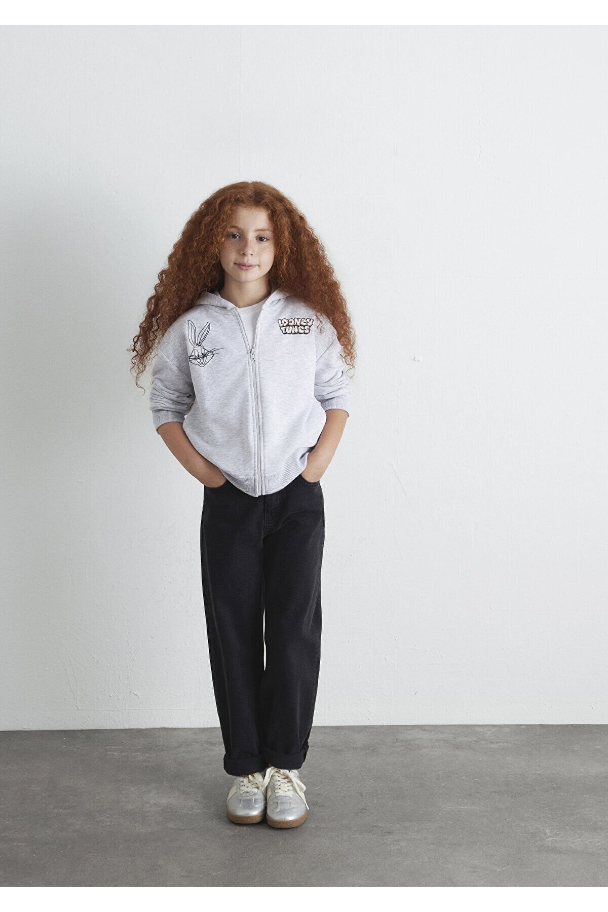 MAVİ ÇOCUK BUGS BUNNY BASKILI FERMUARLI SWEATSHIRT 7S10134-88467