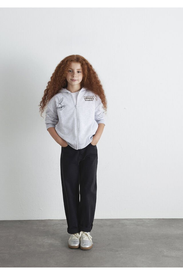 MAVİ ÇOCUK BUGS BUNNY BASKILI FERMUARLI SWEATSHIRT 7S10134-88467