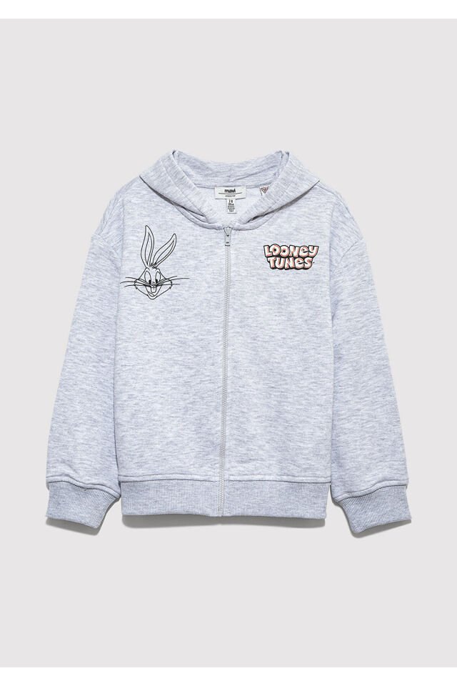 MAVİ ÇOCUK BUGS BUNNY BASKILI FERMUARLI SWEATSHIRT 7S10134-88467