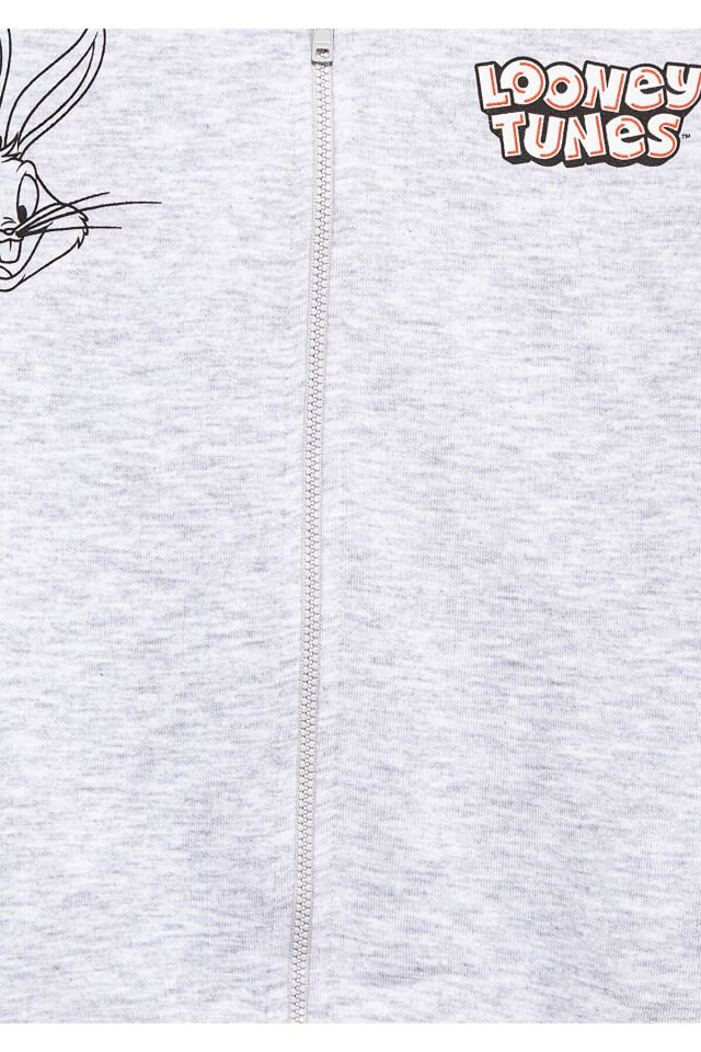 MAVİ ÇOCUK BUGS BUNNY BASKILI FERMUARLI SWEATSHIRT 7S10134-88467