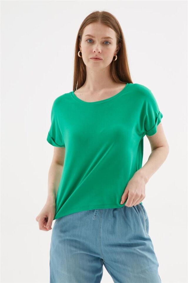 FASHION FRIENDS KADIN BİSİKLET YAKA BLUZ 25Y0519K1