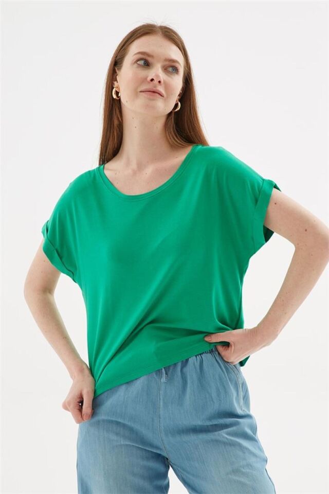 FASHION FRIENDS KADIN BİSİKLET YAKA BLUZ 25Y0519K1