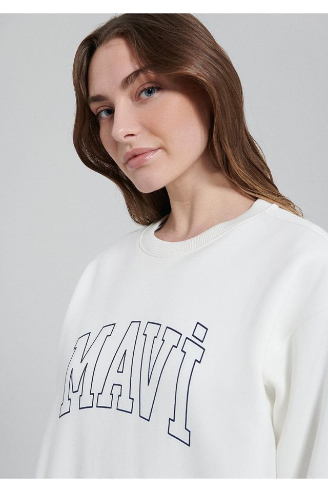 MAVİ KADIN MAVI LOGO SWEATSHIRT Kırık Beyaz 1611192-70057