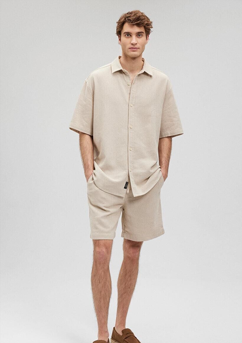 MAVİ ERKEK KISA KOL GÖMLEK Toz Gri 0210821-70182