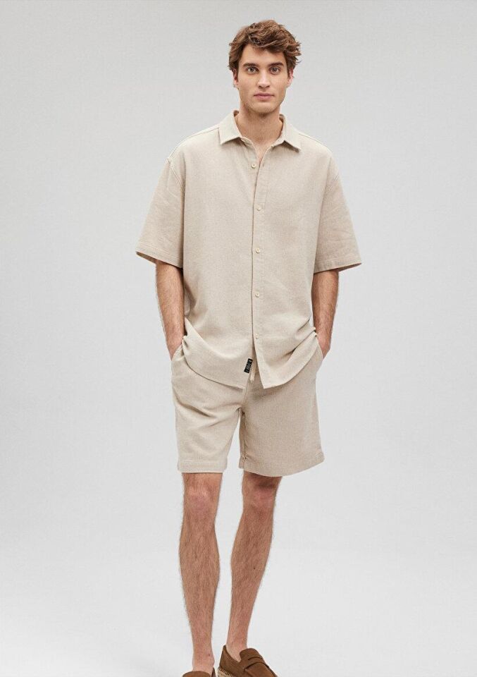 MAVİ ERKEK KISA KOL GÖMLEK Toz Gri 0210821-70182