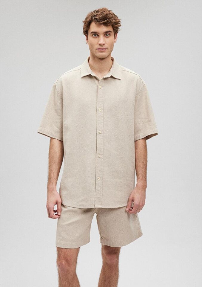 MAVİ ERKEK KISA KOL GÖMLEK Toz Gri 0210821-70182